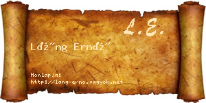 Láng Ernő névjegykártya